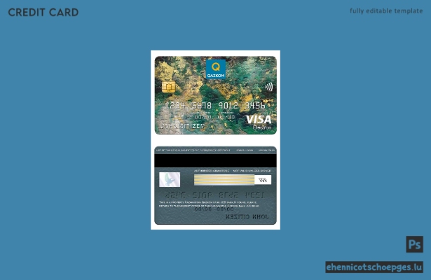 Beispielvorschau der kasachischen Qazkom Bank und der JCB Bank Visa Electron-Karte